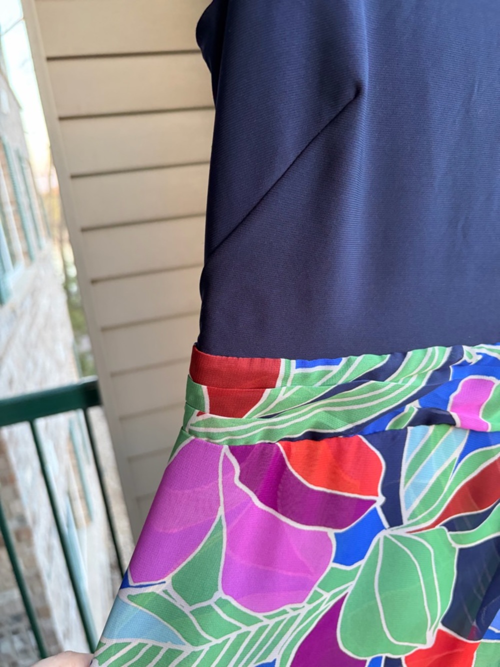 🆕 💚🩷🩵💙SLNY Navy Multi Floral Midi Dress Size 8 Fit & Flare Belted Summer Dress - Picture 11 of 17